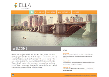 Screenshot of Ella Properties' Home Page